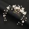 Hair Clips Bride Wedding Flower Combs Pearl Hairpins Vines Headbands For Women Party Styling Jewelry Accessories