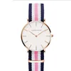 Orologi da donna semplici da 36 mm Orologio da donna al quarzo accurato Comodo cinturino in pelle o cinturino in nylon Orologi da polso per studenti Stile casual337m