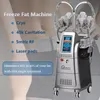 Vertical 4 Cryo Handles Fat Freezing Body Sculpture Beauty Machine Cavitation Liposuction RF Lymph Drainage Skin Elasticity enhance Instrument with Laser Pads