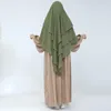 エスニック服キマールバック3レイヤーフロント2シフォンヒジャーブイスラム教徒の女性ベールイスラムドバイトルコヒジャービスカーフラマダン（ドレスなし）
