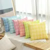 Pillow 45x45cm 30x50cm Modern Colorful Spliced Grids Cover Polyester Linen Plaid Throw Pillowcase Bedroom Home Decor Pillowslip