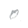 Band Rings Luxury White Gold Ring Original Zirconia Diamond Sier Jewelry Women Love Gift Drop Delivery Dhpvo