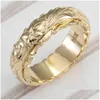 Anillos Moda Rosa Oro Sier Color Anillo Femenino Vintage Tallado Flor Para Mujeres Joyería Lujo Compromiso Nupcial Entrega Gota Dharc