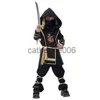 Ocasiões especiais crianças criança meninos preto dourado dragão ninja assassino traje fantasia carnaval purim trajes de halloween x1004