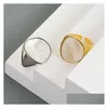 Band Rings Sier Ring for Women Trend Elegant Creative Vintage Geometric White Shell Party Jewelry Birthday Presents Drop Delivery DH0X8