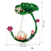 Pins Brooches Green Enamel Lotus Leaf And Frog For Women Men Simated Pearl Plant Animal Party Banquet Brooch H1288 Drop Delivery Jewel Dhdjz