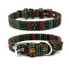 Dog Collars Leashes Collar Fashion Canvas Colorf Print調整可能なピンバックルリングペット用品