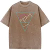 Men's T Shirts Triangle Mountain Short-Sleeved Shirt Hip Hop Streetwear Men Washed T-shirts 90s Vintage Unisex Old T-shirt