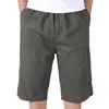 Herren-Shorts für Herren, lässig, solide, Sommer, mittlere Taille, elastische, lockere Cargohose mit mehreren Taschen, Hustle Gang