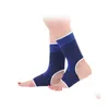 Enkelsteun Elastiekband Brace Gym Sport Promotie Beschermen Tknitting Herapie Pijn Warm houden Saffierblauw Drop Delivery Buiten Ath Dhh4V