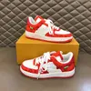 Chaussures de sport de qualité supérieure Sneaker le plus chaud Virgil 1s 1 Cuir de veau Abloh Blanc Vert Rouge Bleu Lettre Superpositions Plate-forme Low Top Designer de course Sneak