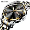 BELUSHI Top Marke Uhr Männer Edelstahl Business Datum Uhr Wasserdicht Leucht es Herren Luxus Sport Quarz Handgelenk 220117258y