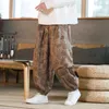 Men's Pants China Lantern Japanese Fashion Retro Workwear Dark Flower Large Pockets Loose Wide Leg Yamamoto Samurai