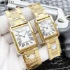 Top Stylish Quartz Watch Women Gold Silver Dial Classic Rectangle Design Arvwatch Ladies Luxury Full Stainless Steel Clock 1528204w