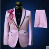 jacket pants fashion men suits groom wedding prom party red black blue slim costumes blazers flower formal dress308U