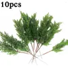 Dekorativa blommor 10 datorer Jul Pine Cypress Branch 42 cm Snow Artificial Needles Tree Wreath Home Decorations Xmas Year Gift