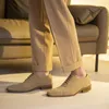 Sapatos de vestido italiano moda camurça homens luxo couro genuíno artesanal marca designer oxfords casamento social homem de negócios