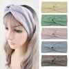 Feminino elegante bandana turbante largo torção de malha algodão hairband espiral duplo meninas maquiagem elástico faixas de cabelo acessórios ins