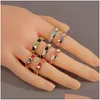 Rings 8 Colors Fashion Jewelry Enamel Love Ring Small Fresh Engagement Party Friend Gift Drop Delivery Dhbur