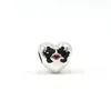 Nova chegada 100% 925 Sterling Silver First Kiss Heart Charm Fit Fit original European Charm Bracelet Jewelry Acessórios297p