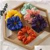 Christmas Decorations Women Girls Solid Chiffon Scrunchies Elastic Ring Hair Ties Accessories Ponytail Holder Hairbands Rubber Band Dr Dhgjk