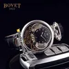 46mm Bovet 1822 Tourbillon Amadeo Fleurie Watches Quartz Mens Watch Steel Case Black Skeleton Dial Leather Strap Hwbt Hello Watch256v