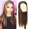 Headband Wig Women's Headscarf Wig Ice Silk Hair Band Long Straight Hair Wig Headband