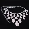 Oorbellen Ketting Crystal Drop Neclace Strass Bruiloft Bruids Sieraden Set Fashion227a