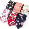 Cravatta da uomo alla moda in cotone con fiori cravatte classiche colorate floreali adorabili cravatte da uomo magro regalo per feste di nozze Tie313C