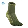 1 pairs AONIJIE 1 Pair Five Toes Sports Socks Middle Tube Warm Thickened Sock Breathable For Camping Hiking Running Marathon E4819257A