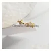 Bagues de cluster Creative Résine Géométrique Incrusté De Cristal Tempérament Simple Ouverture Non Réglable Pour Les Femmes Inspirées Bijoux Cadeaux Drop Dhayv