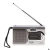 Radyo Cep Taşınabilir Mini AM FM Live Hoparlör Dünya Alıcı Teleskopik Anten Çift Bant AM/FM BC-R22 Damla Teslimat Elektroniği Telec DHT7K