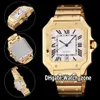 Lusso Nuovo 100XL Data WGSA0029 Quadrante bianco Orologio automatico da uomo Cassa in oro giallo Bracciale in acciaio Orologi sportivi Orologio di alta qualità Zo223v