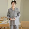 Vrouwen Nachtkleding Herfst Winter Lente Effen Kleur Pyjama Sets Vrouwen Katoenen Pyjama Lange Meisje Pijama Mujer Nacht Pakken Homewear