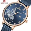 Naviforce Women Watches Brand Butterfly Watch Fashion Quartz Ladies Meshステンレス鋼防水ギフトReloj Muje V289e