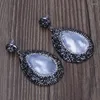 Pendientes colgantes Gota de agua de lágrima clásica Colgante de concha de nácar natural Pave Pendiente de mujer con diamantes de imitación blancos y negros para boda