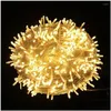 LED-strängar 10-100m julbelysning Dekorationer utomhus 8 lägen Garland Fairy String Light for Tree Party Holiday Decor Drop Delivery Dhayw