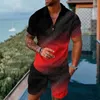 Survêtements pour hommes Été Vintage Sportswear Polo Ensemble Totem Imprimer Cool Mode Luxe Hawaii Plage Vacances À Manches Courtes