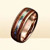 Cluster Rings Bonlavie 8mm Hawaiian Koa Wood and Abalone Shell Tungsten Carbide Wedding Bands for Men Comfort Fit Size 4 to 179778633