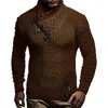 Pulls pour hommes Pull automne et hiver col roulé couleur unie mode décontracté grande taille