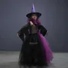 Occasions spéciales 2-10 ans enfants fille Halloween dos nu robe de sorcière avec chapeau sac de citrouille fantaisie filles Cosplay mascarade fête bal robe en tulle x1004