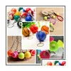 Palline 20 pezzi Ciondolo per borsa da calcio Portachiavi a sfera in plastica Piccoli ornamenti Portachiavi Sport Pubblicità Souvenir Anello Regali Consegna a goccia Dhfyp