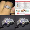 Ringen Europese en Amerikaanse damesmode Hartvormige kristallen ring Ingelegde diamant Romantisch Retro Drop Delivery Sieraden Dheqm