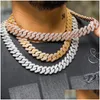 Correntes 19mm Prong Cuban Link Gargantilha Fl Iced Out Chain Bling Hip Hop Pai Jóias1 Drop Entrega Jóias Colares Pingentes Dhroe