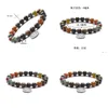 Beaded Strands Natural Indian Agate 8Mm Buddha Bead Bracelets Bracelet Yoga Meditation Om Pendant Small Snowflake Flake Drop Dhgarden Dhm6G