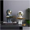 Objets décoratifs Figurines Décoration de la maison Statue d'astronaute Plateau de rangement Figurine de bureau nordique Salon Table Décor Clé Artisanat Dh0Bj