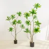 Flores decorativas 120cm simulação nórdica de plantas verdes lírios e bambus vasos decoração interior sala de estar ornamentos lírio bambu