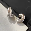 Hoop Earrings Double Crescent Metal Stud Fashion Girl's Unusual Accessories Luxury Jewelry For Woman