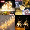 LED-Saiten, Hirsch-Lichterkette, 10 LEDs, batteriebetrieben, Rentier, Innendekoration für Zuhause, Weihnachtsbeleuchtung, Outdoor, Weihnachten, Party, LED-Tropfen D, Dhgm8