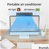 Other Home Garden Portable Air Conditioner Rechargeable Electric Fan Adjustable Cooler With Night Light Office Quiet Ceiling Hangi Dh0Dz